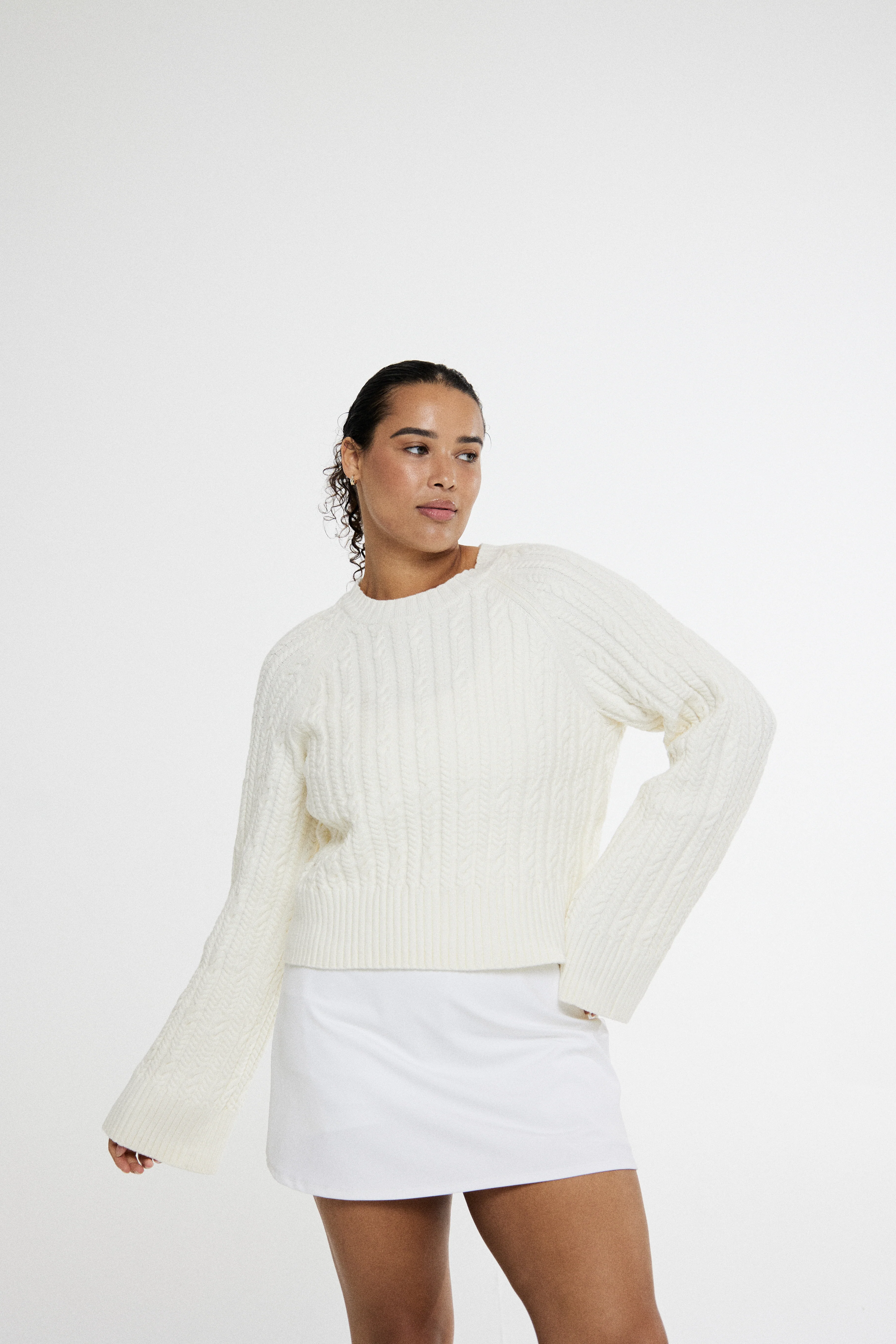 Blake Cable Knit Crewneck Sweater - Image 3