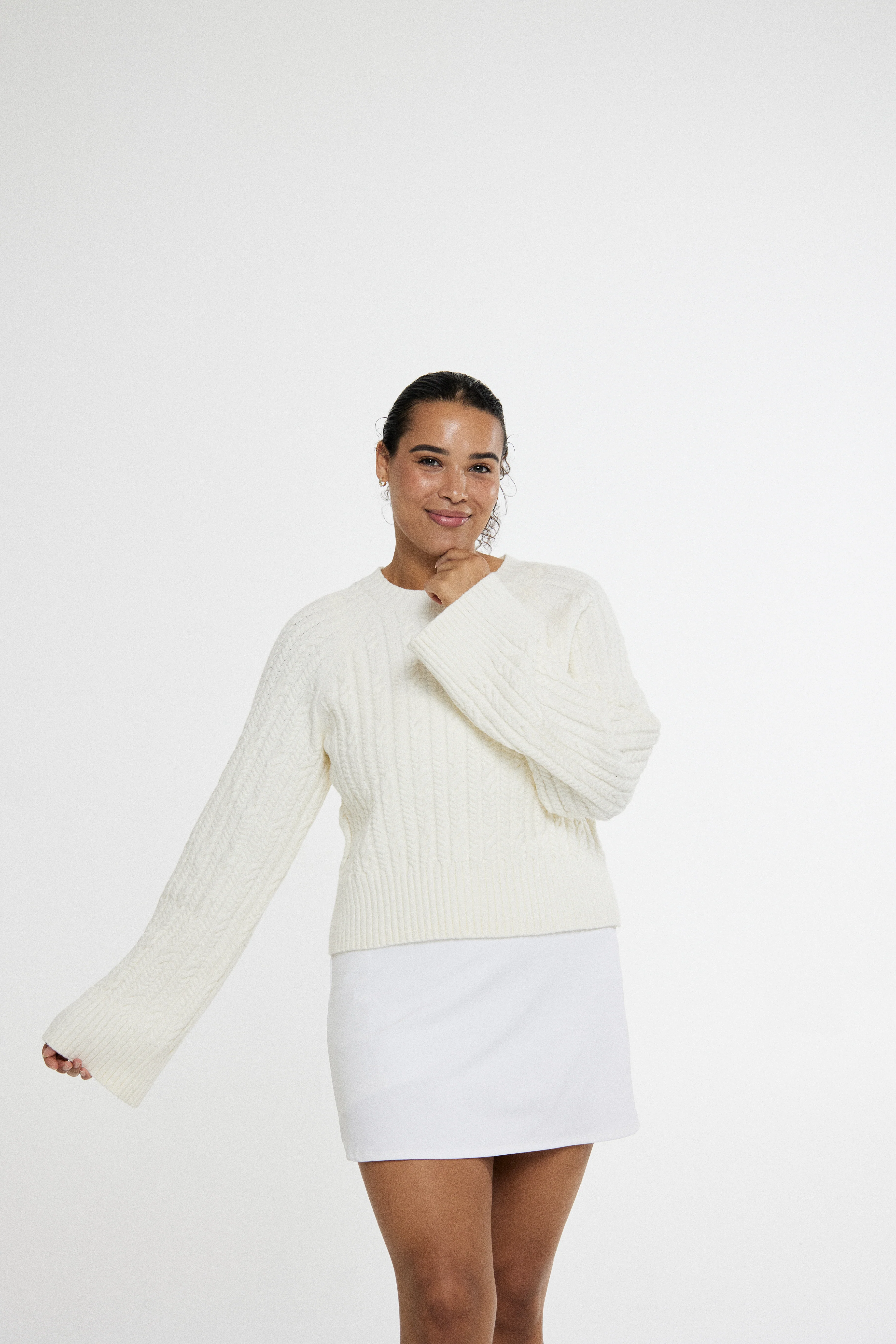 Blake Cable Knit Crewneck Sweater - Image 4