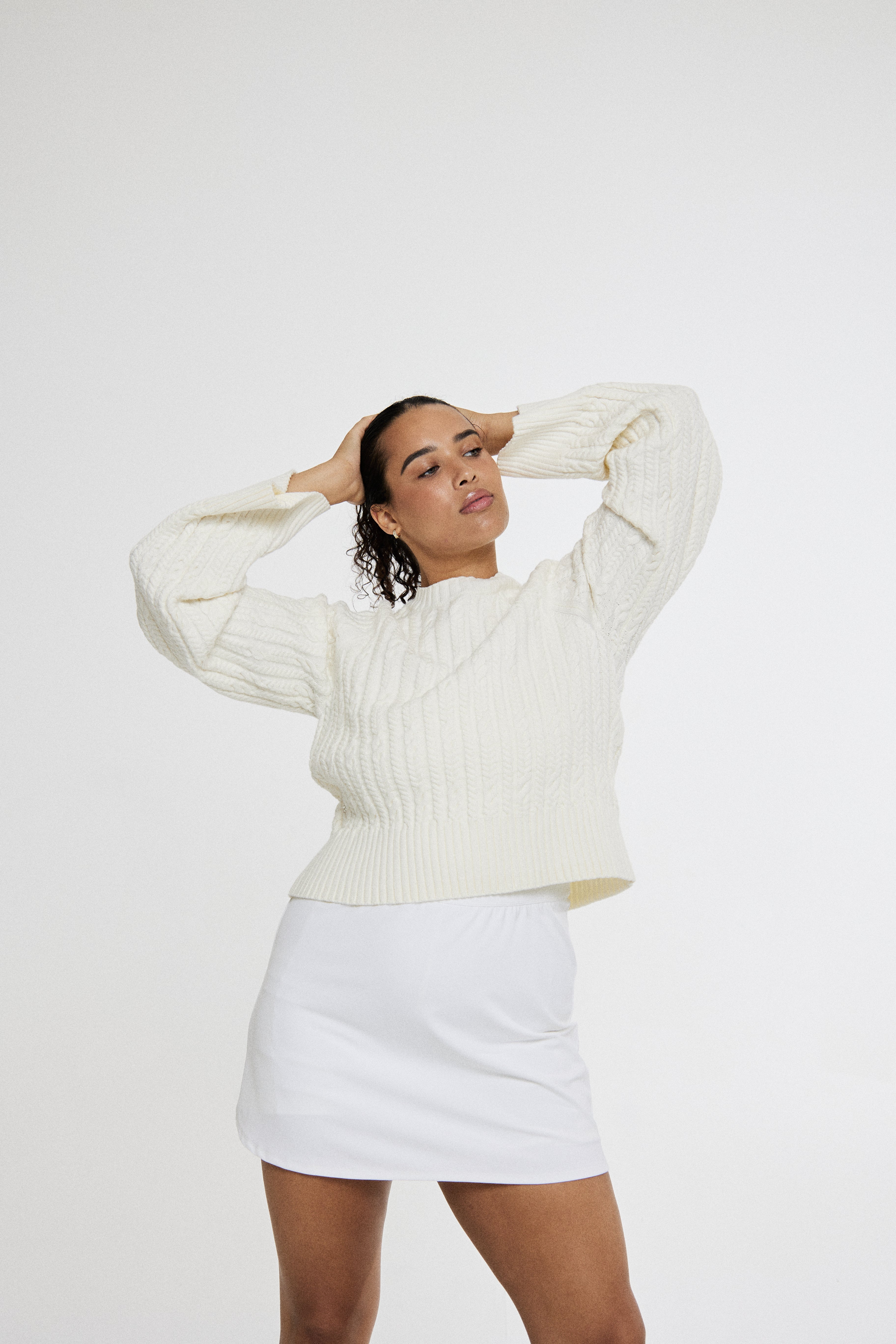 Blake Cable Knit Crewneck Sweater - Image 7