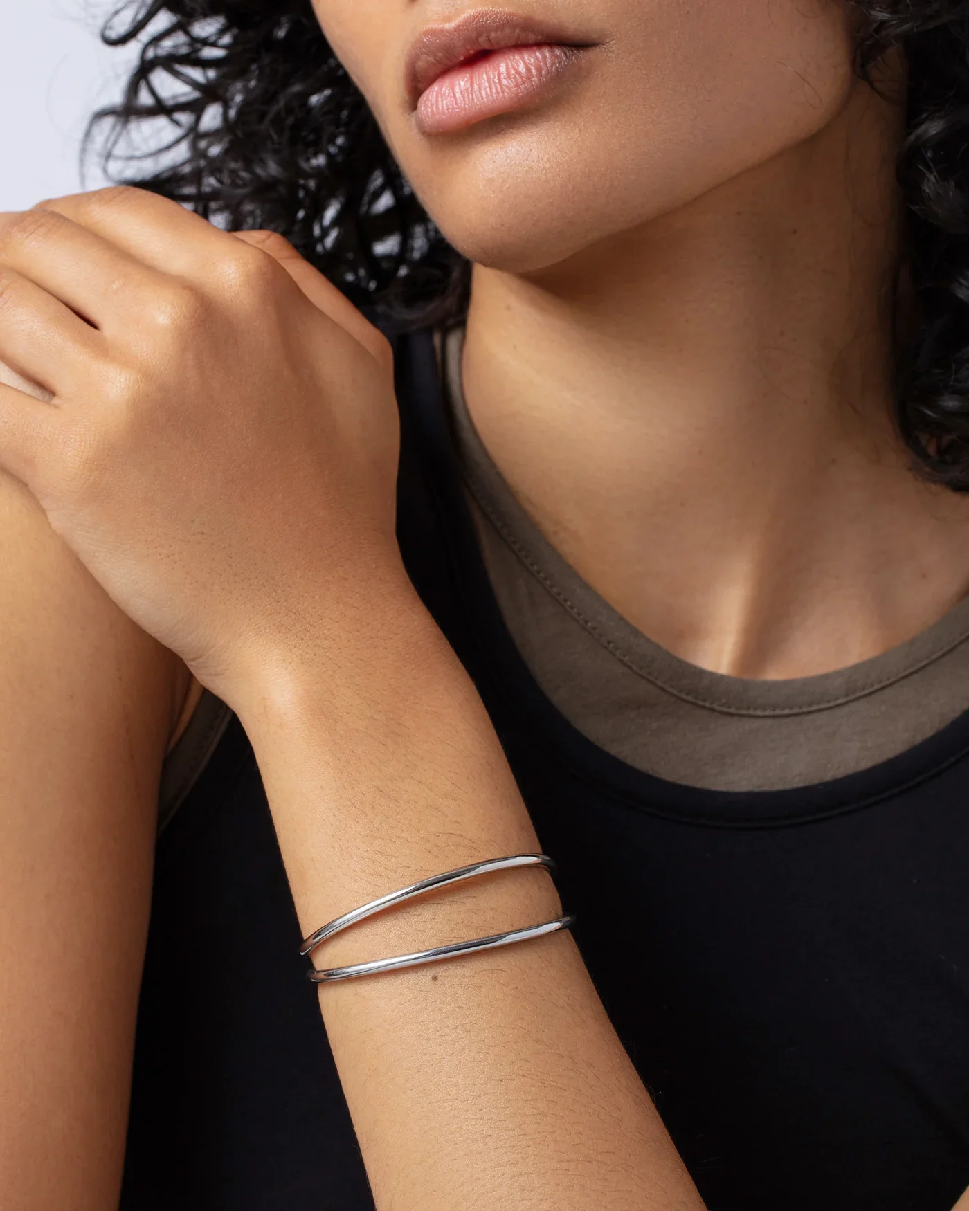 Dane Bangle Set in Silver - Image 2