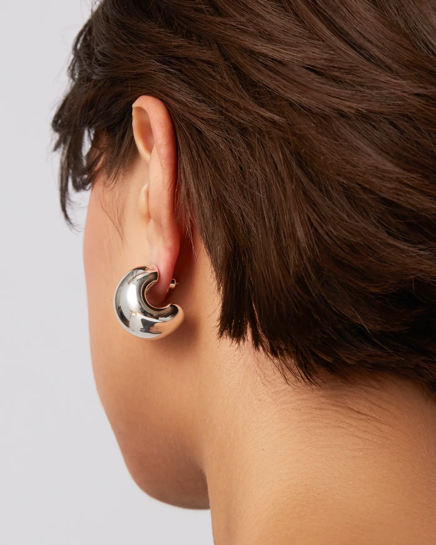 Gemma Hoop Earrings in Silver - Image 4