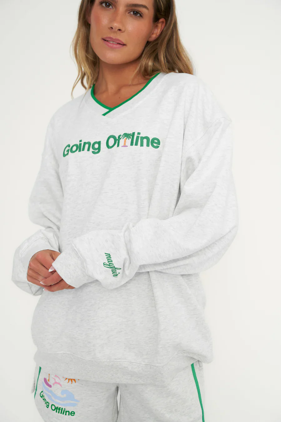 Going Offline V-Neck Sweatshirt - Image 8