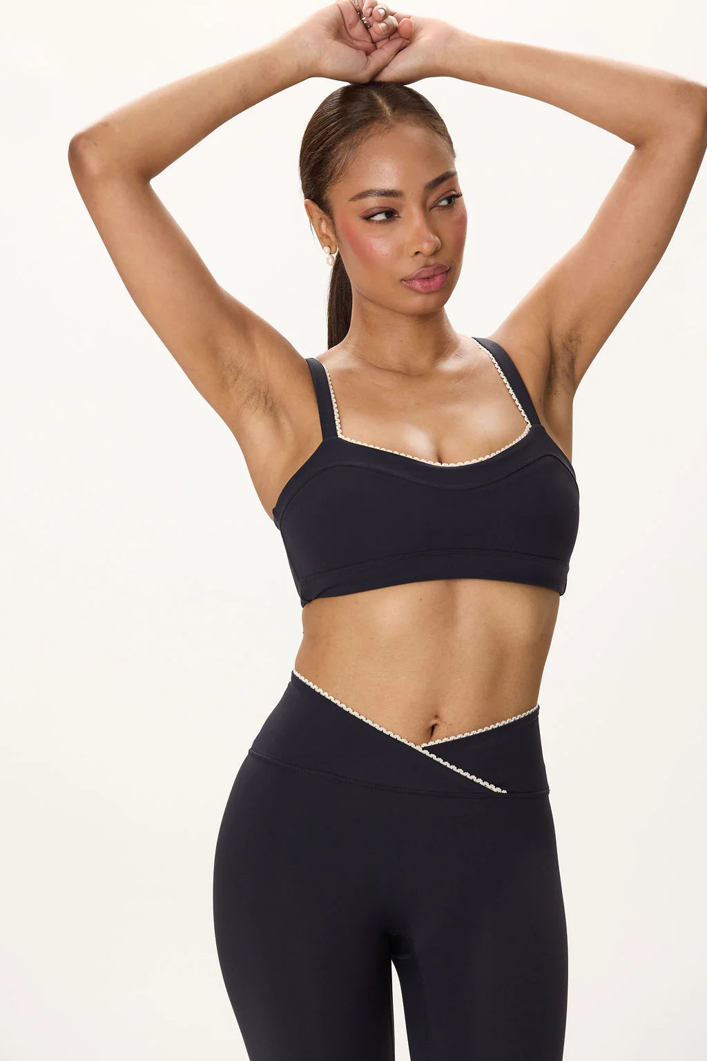 Lace Waist Legging in Caviar - Image 4