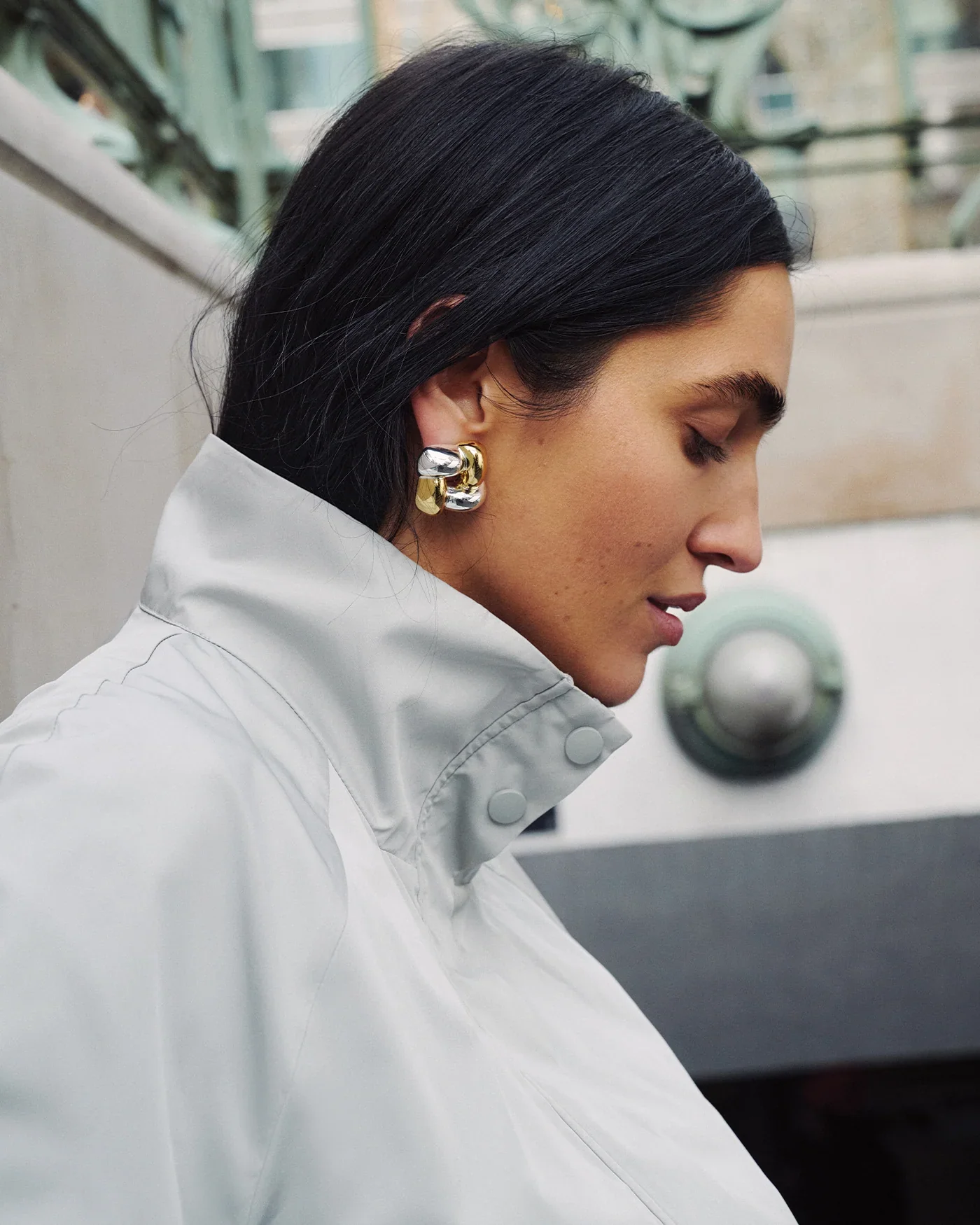 Medium Woven Square Earrings - Image 2