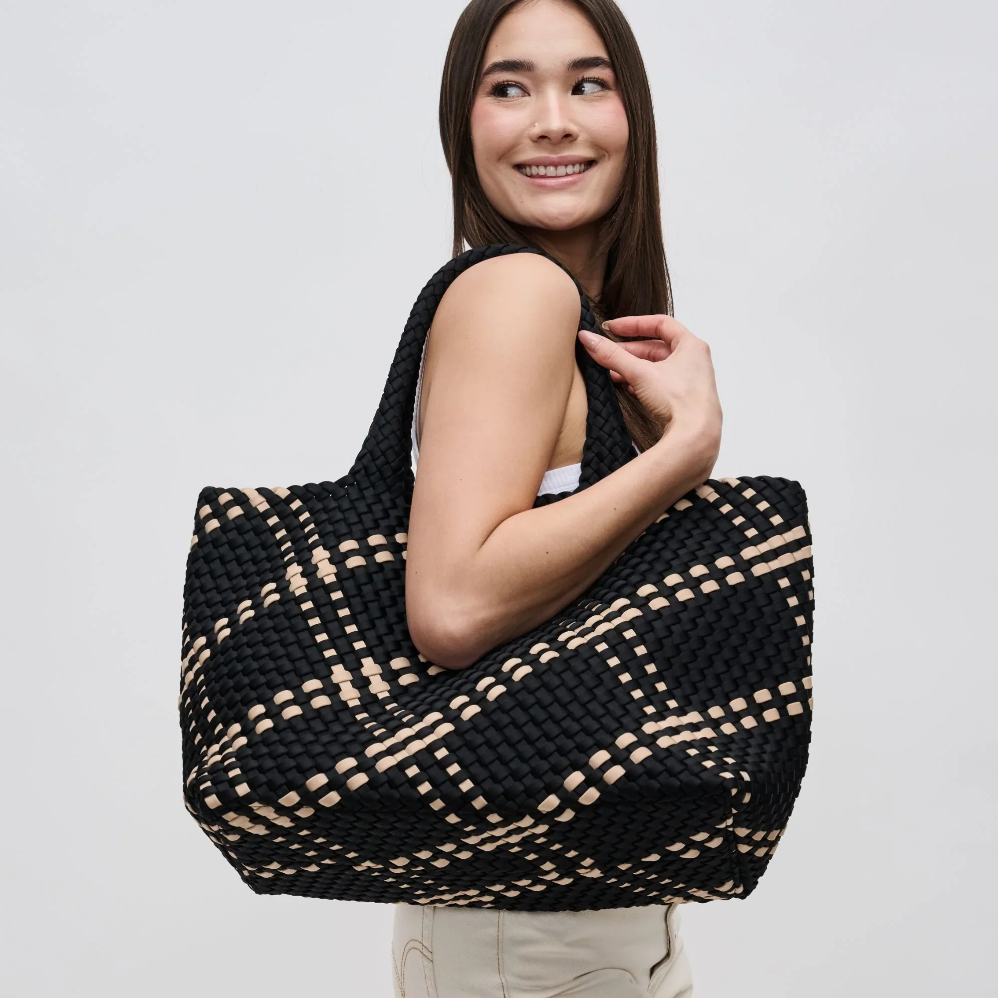 Sky's The Limit Large Tote in Black Nude - Image 4