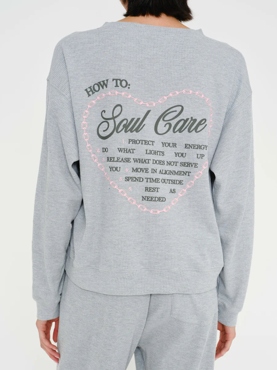 Soul Grey Relaxed Waffle Crewneck - Image 4