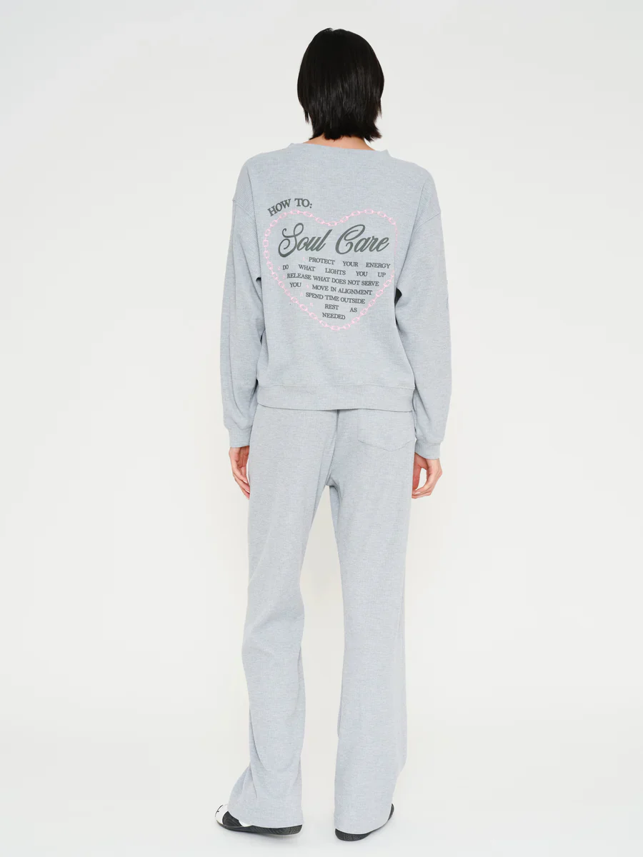 Soul Grey Relaxed Waffle Crewneck - Image 7
