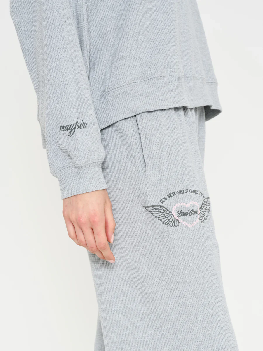 Soul Grey Relaxed Waffle Wide-Leg Sweatpants - Image 6