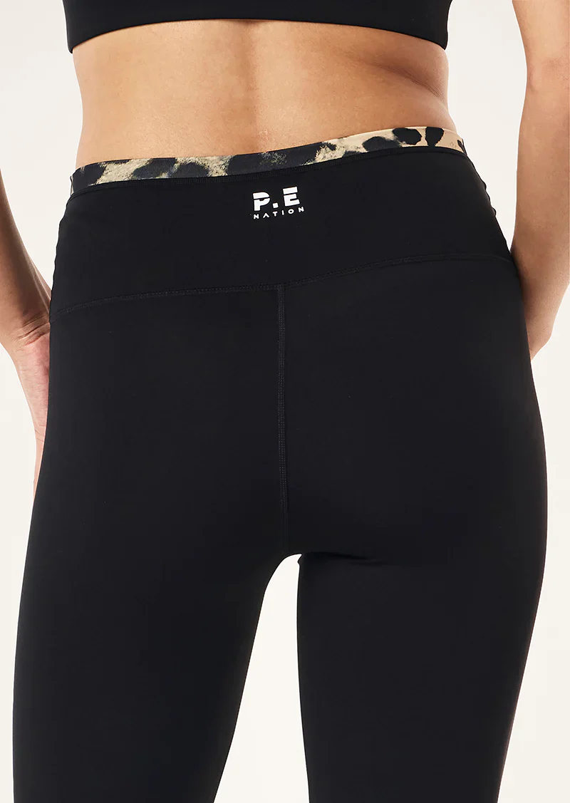 Vita Legging in Black & Leopard - Image 2