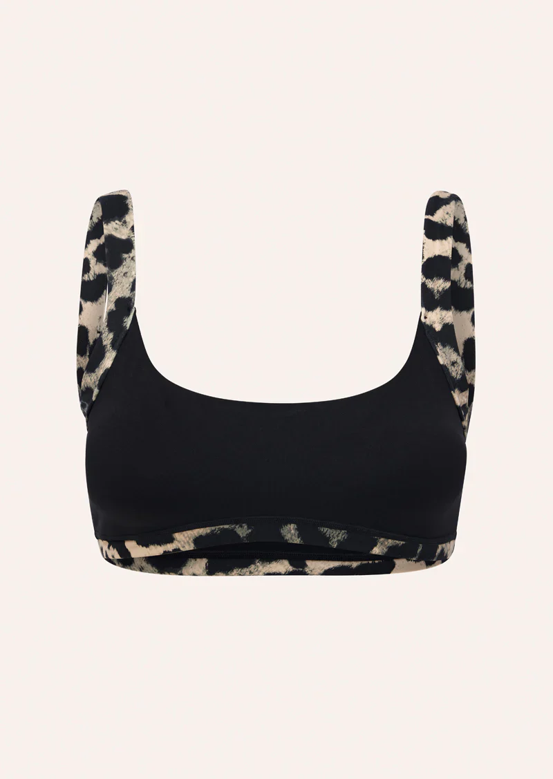 Vivid Sports Bra In Black & Leopard - Image 7