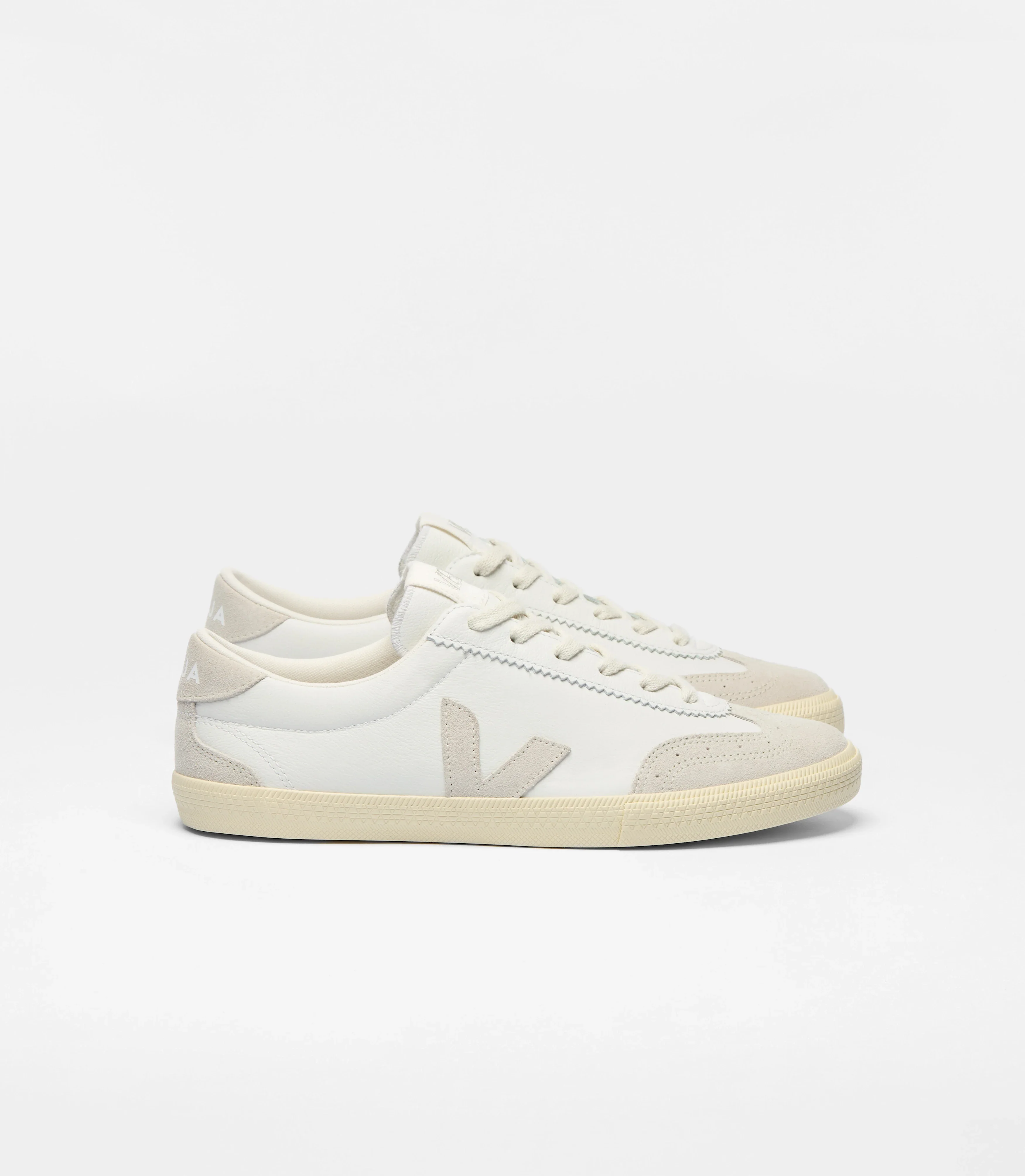 Volley Leather Sneaker White Natural